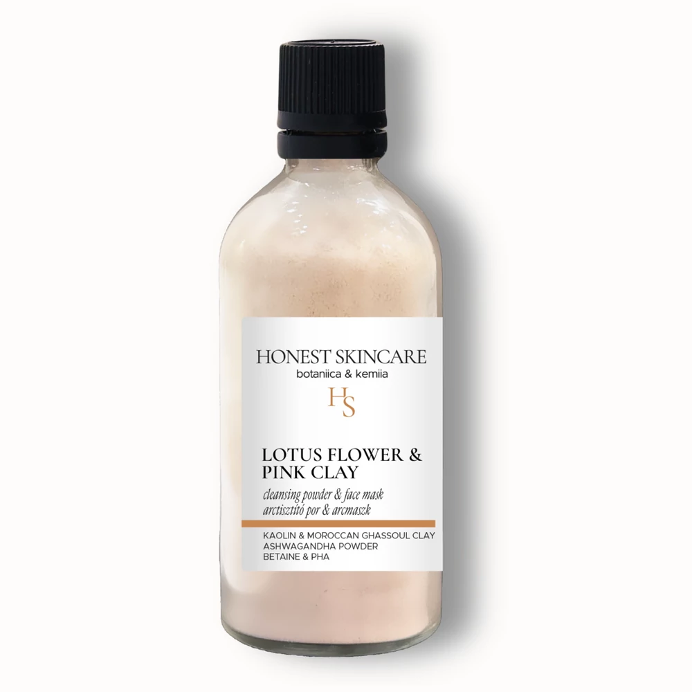 LOTUS FLOWER &amp; PINK CLAY agyagos arctisztító maszk ashwagandával