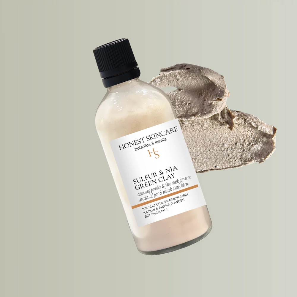 SULFUR &amp; NIA GREEN CLAY arctisztító zsíros bőrre