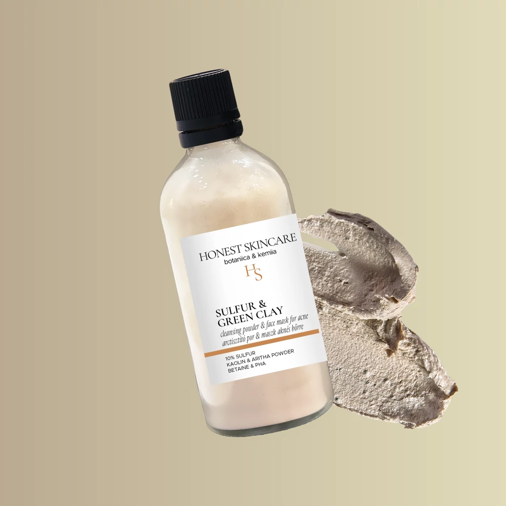 SULFUR &amp; GREEN CLAY agyagos arctisztító kénnel zsíros bőrre