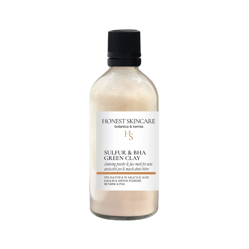SULFUR & BHA GREEN CLAY arctisztító zsíros bőrre