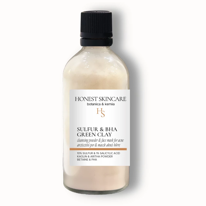 SULFUR & BHA GREEN CLAY kénes arctisztító zsíros bőrre szalicilsavval
